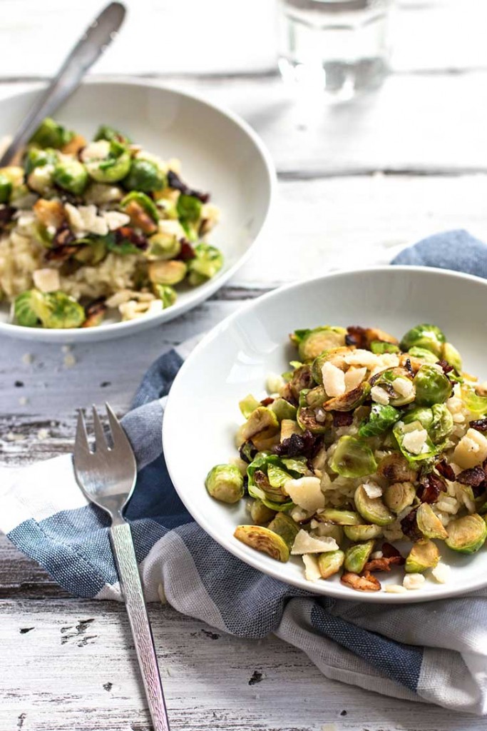 Delicioso risotto de coles de bruselas y tocino Upsocl