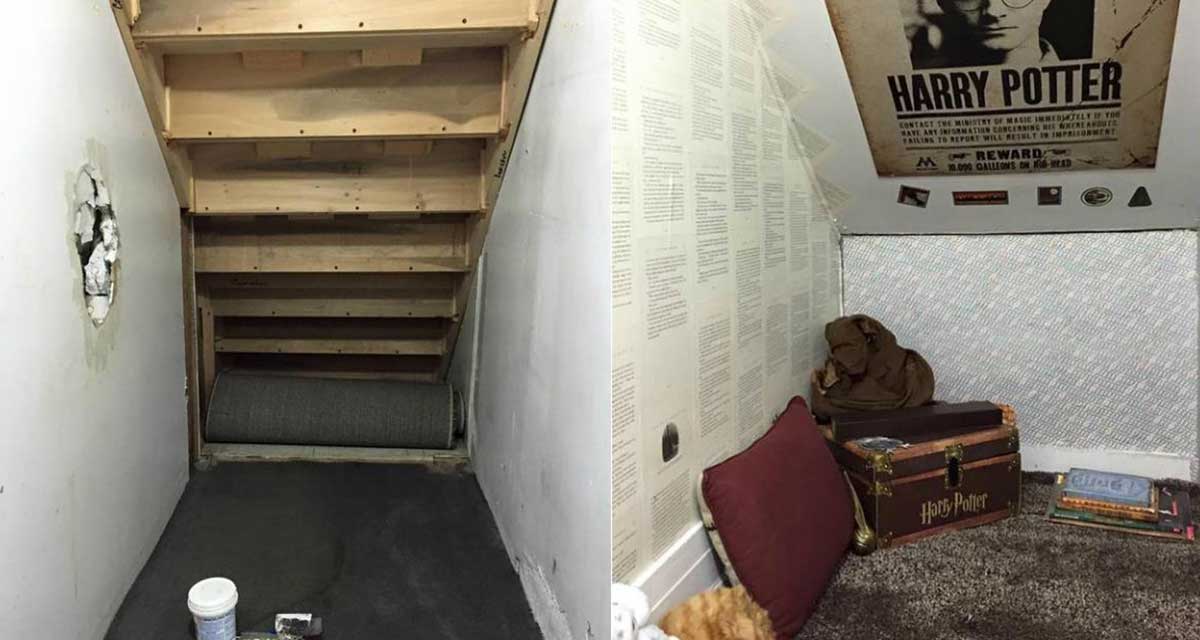 Esta madre convirtió un espacio debajo de la escalera en el ... Publicas Escalera creativo