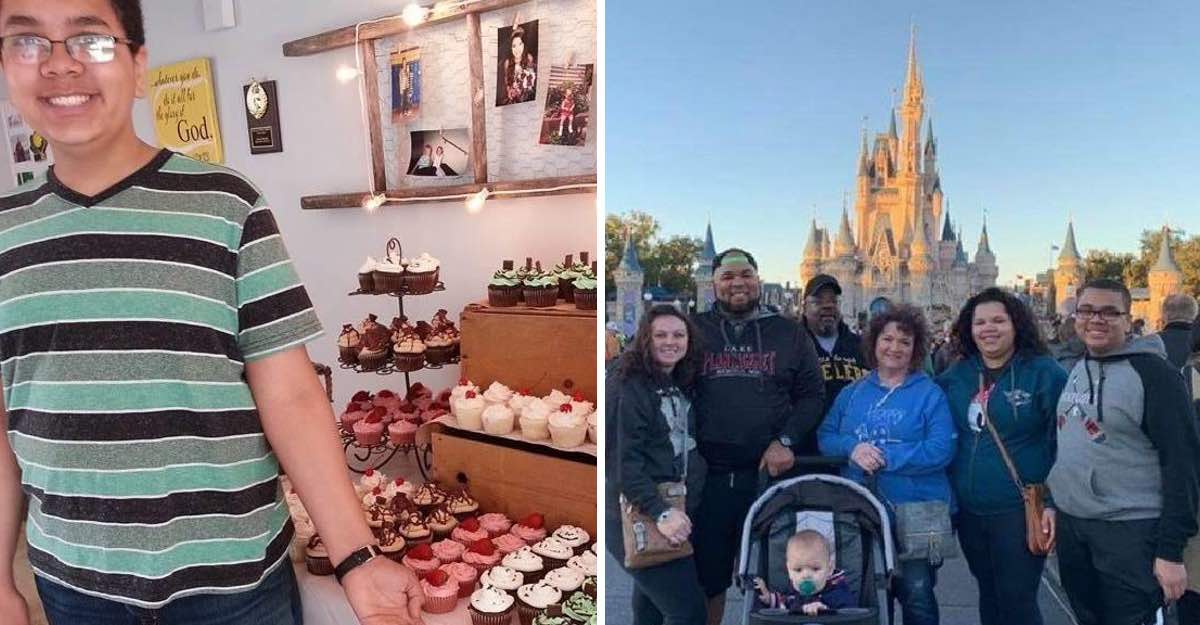 Vendió cupcakes un año para poder conocer Disney. Sus padres no tenían dinero y él los llevó a todos