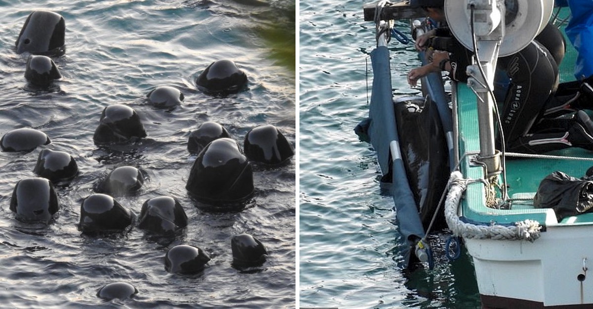Delfines nadan y se acarician entre sí horas antes de ser cazados. Del amor al terror, un solo paso