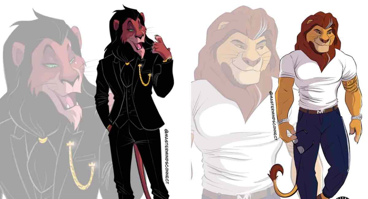 Artista ilustró a los personajes de «El Rey León» como humanos. Y de pronto Simba me parece sensual