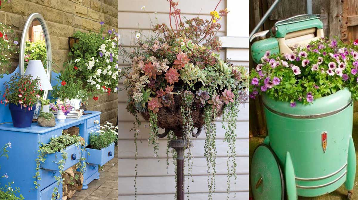 20 geniales ideas para dar a tu jardn una apariencia nica con objetos reutilizados - Ideas Para Jardines 20 geniales ideas para dar a tu jardn una apariencia nica con objetos reutilizados - Ideas Para Jardines