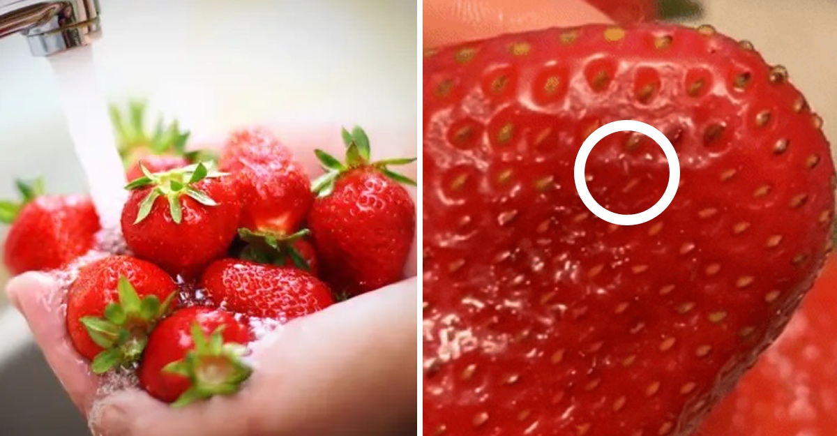 Si sumerges las fresas en agua con sal, les saldrán pequeños ...